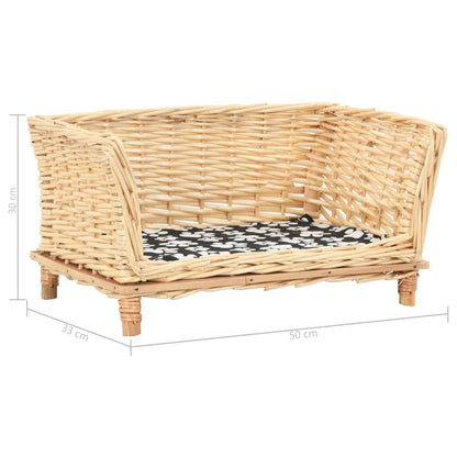 Vidaxl Cesta Para Perros Con Cojín Sauce Natural 50x33x30 Cm_2