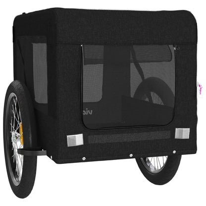 Remolque De Bicicleta Mascotas Hierro Tela Oxford Negro_5