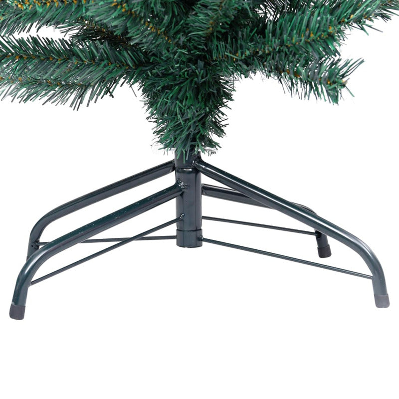 Vidaxl Árbol De Navidad Delgado Con Luces Y Soporte Pvc Verde 210 Cm_5