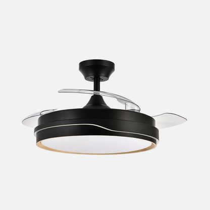 Ventilador Dc Tempano Negro/madera 72w 3aspas 107d 7200lm 6vel 3000k,4500k,6000k Remoto+temporizador+memoria_2