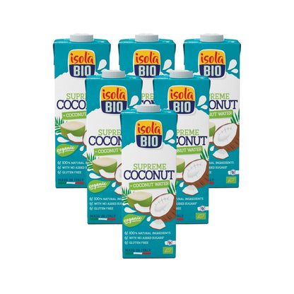 Pack de 6 Bebidas de Coco Biológicas Supreme Isola Bio 1L