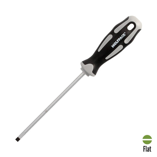 Destornillador Plano Vaciado Acero S2 Mango Tpr Bimaterial. Medida 1,0 X Ø 5,0 X 125 Mm.  Din5265_0