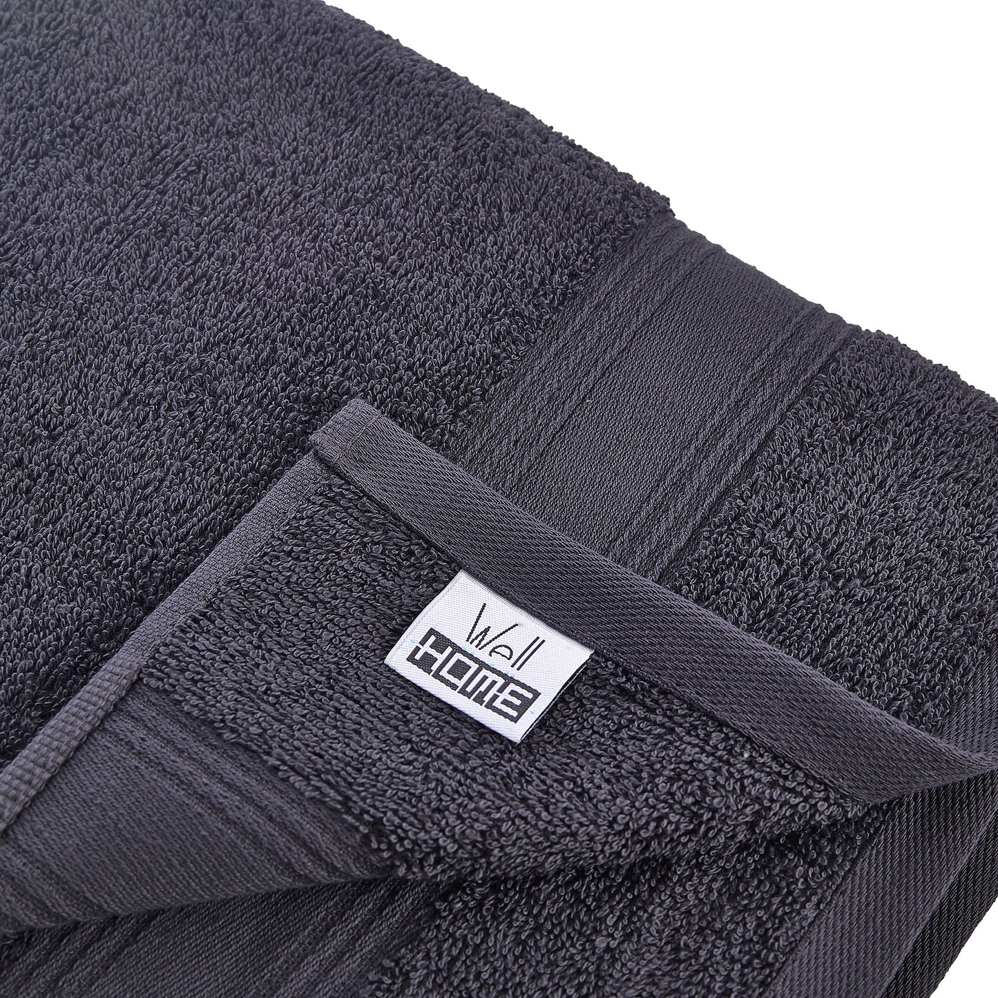 Toalla De Lavabo 100% Algodón Gris Oscuro 50x90 Cm._3