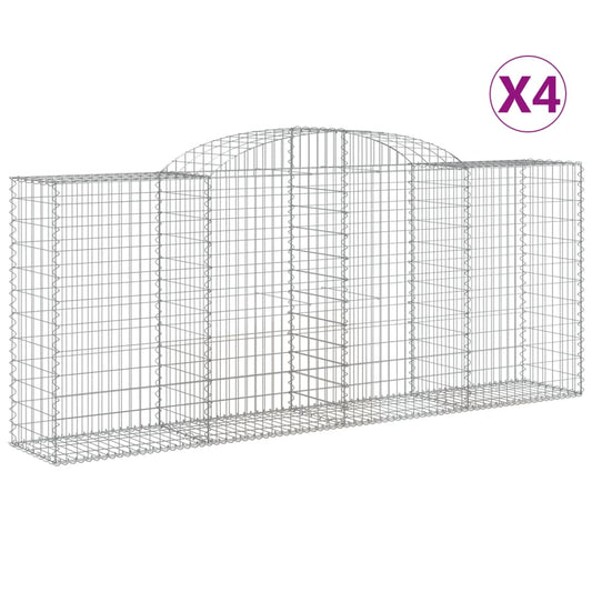 Cestas De Gaviones 4 Uds Forma De Arco Hierro 300x50x120/140 Cm_0