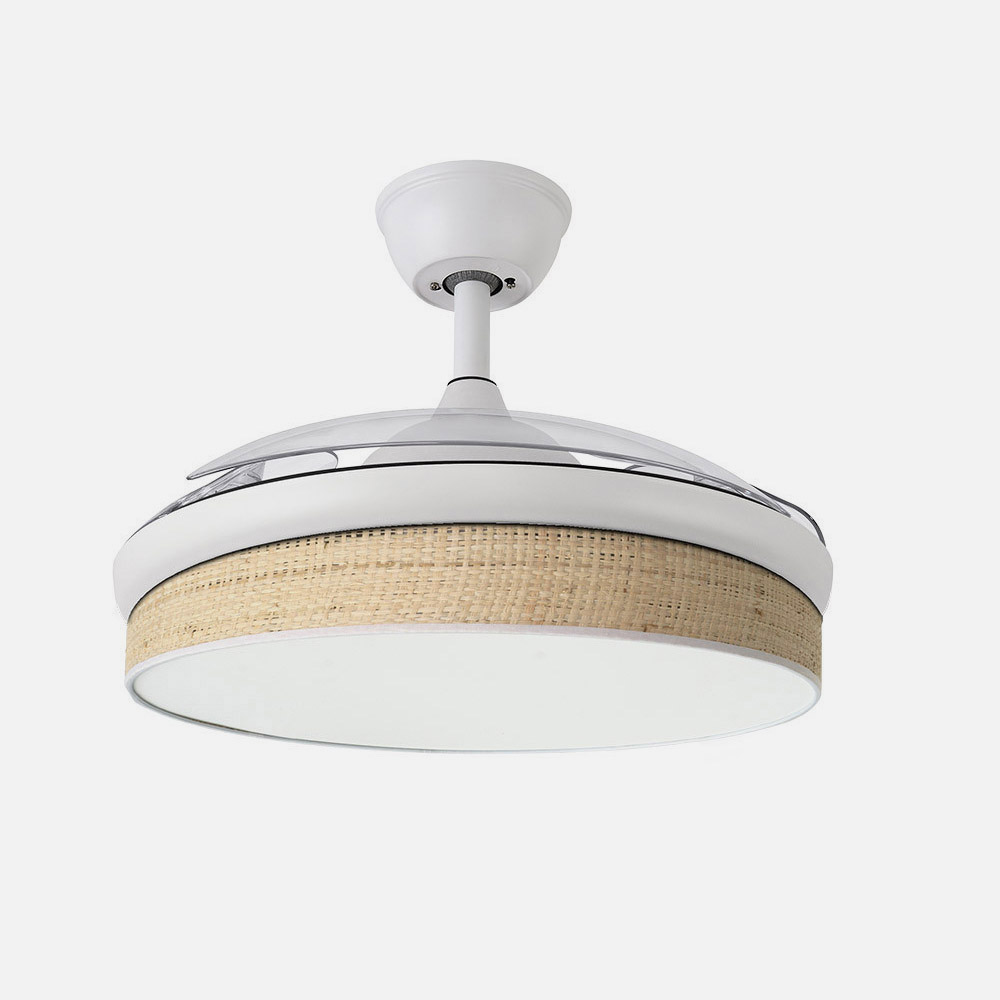 Ventilador Dc Moda 72w Blanco/caã±izo Claro 108d 3aspas 7200lm 3000k,4000k,6000k Remoto+memoria+temporizador_2