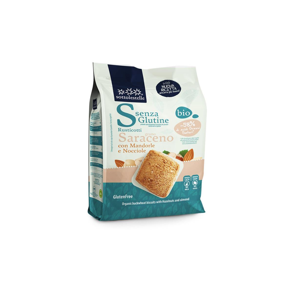 Bolacha de trigo sarraceno, amêndoa e avelã sem glúten Sotto 250g