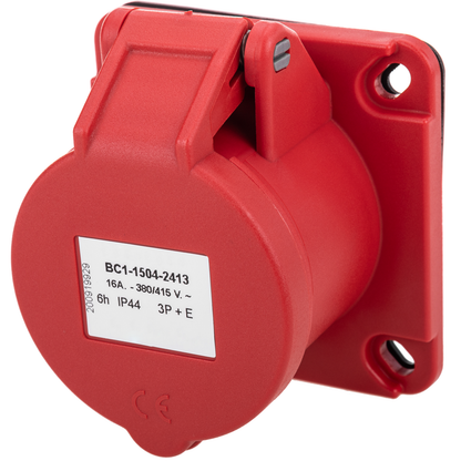 Base De Enchufe Industrial Cetac Hembra 3p+t 16a 380v Ip44 Para Empotrar_1