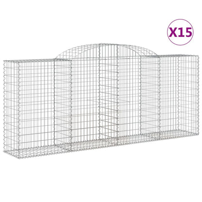 Cestas Gaviones 15 Uds Forma De Arco Hierro 300x50x120/140 Cm_0
