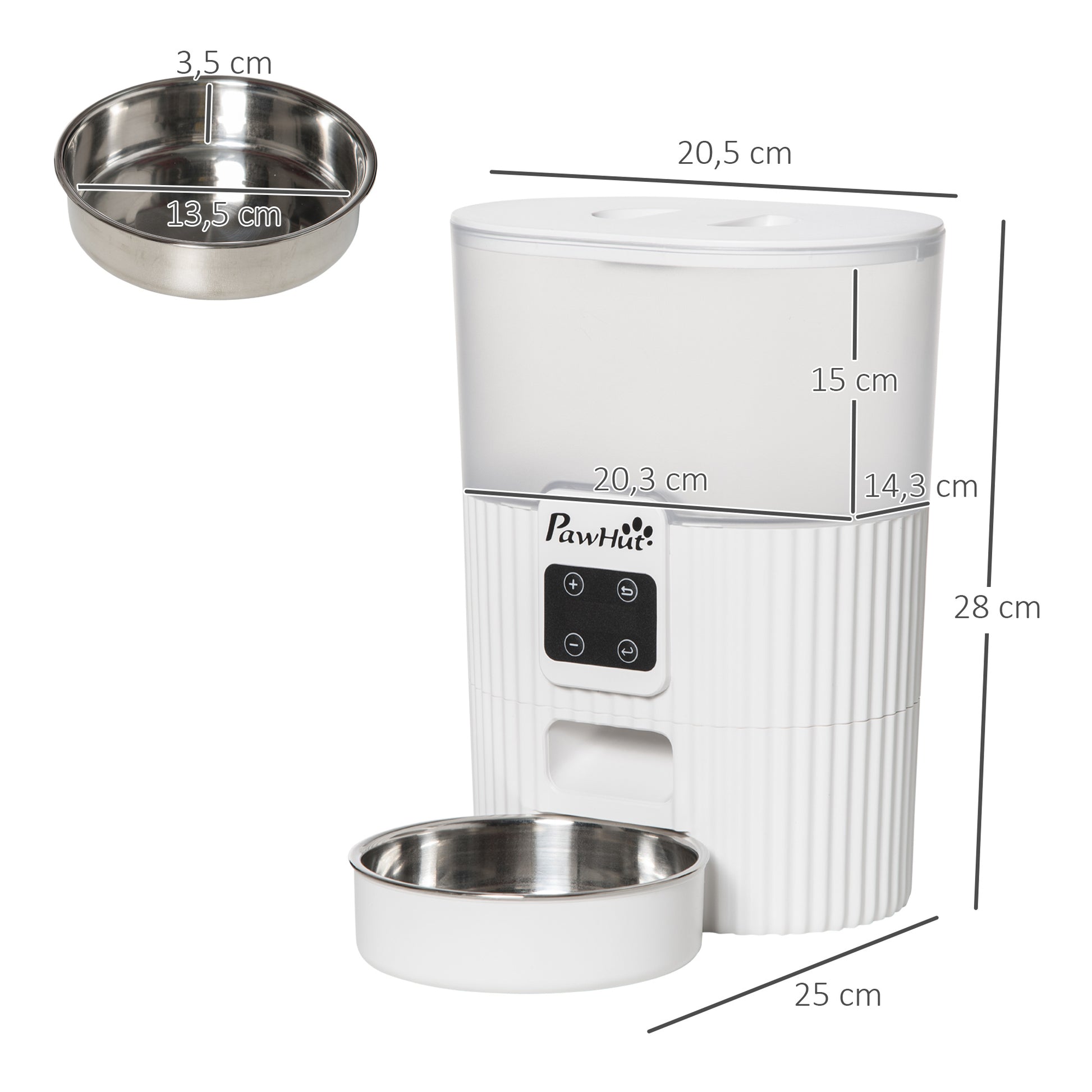 Pawhut Comedero Automático Perros 3,5l Con Pantalla Led Temporizador Grabación_2