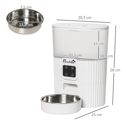 Pawhut Comedero Automático Perros 3,5l Con Pantalla Led Temporizador Grabación_2