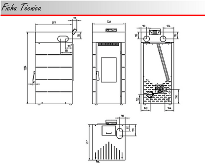 BRICOSOL Estufa de pellets frontal canalizable FM Modelo BP-701 Negro_3