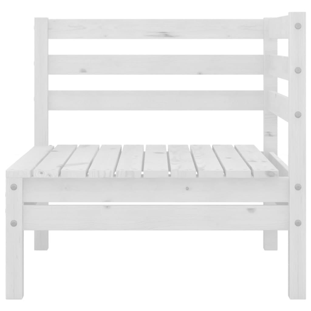 Juego De Muebles De Jardín 6 Piezas Madera Maciza Pino Blanco / Vetonek_3
