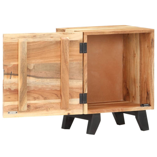 Mesita De Noche De Madera Maciza De Acacia 40x30x51 Cm_0