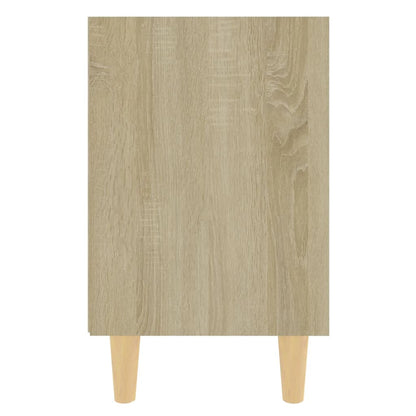 Mesitas Noche 2 Uds Patas Madera Blanco Y Sonoma 40x30x50 Cm_4