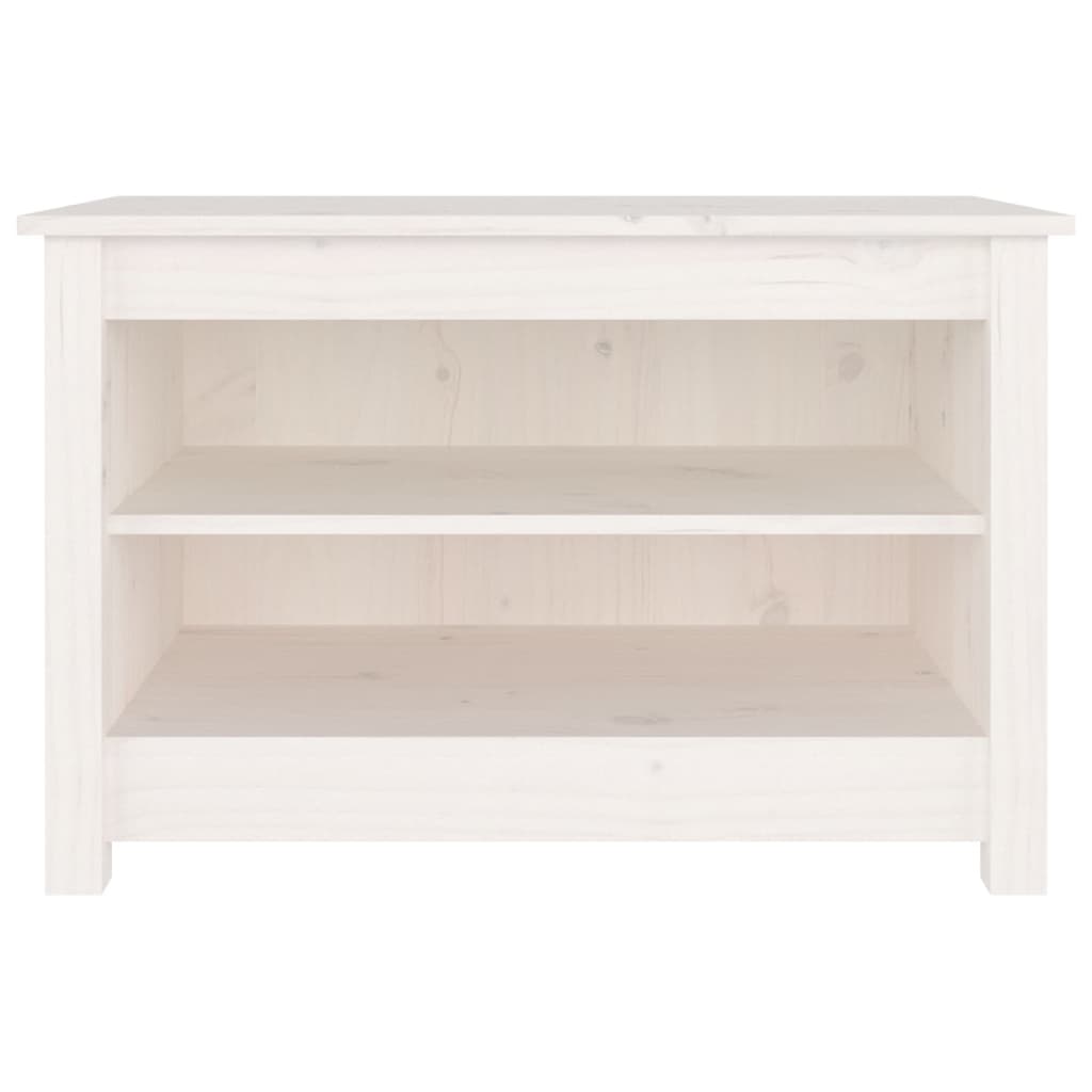 Banco Zapatero Madera De Pino Maciza Blanco 70x38x45,5 Cm / Vetonek_0