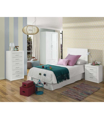 Armario Ropero 2 Puertas Acabado Blanco 200 Cm(alto)105 Cm(ancho)55 Cm(largo_1