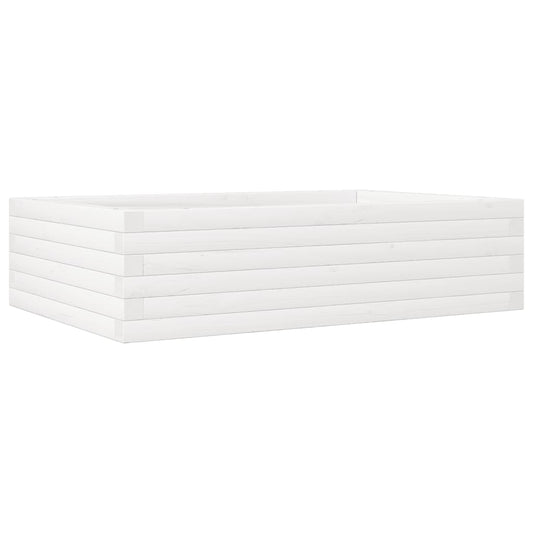Jardinera De Madera Maciza De Pino Blanco 90x60x23 Cm_0