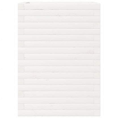 Jardinera Madera Maciza De Pino Blanco 50x50x68,5 Cm_4