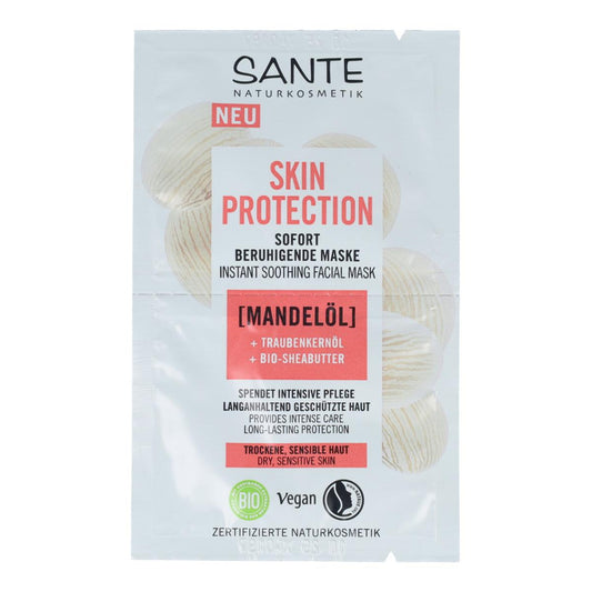 Máscara calmante de óleo de amêndoas e uvas Sante Skin Protection 2 x 4 ml