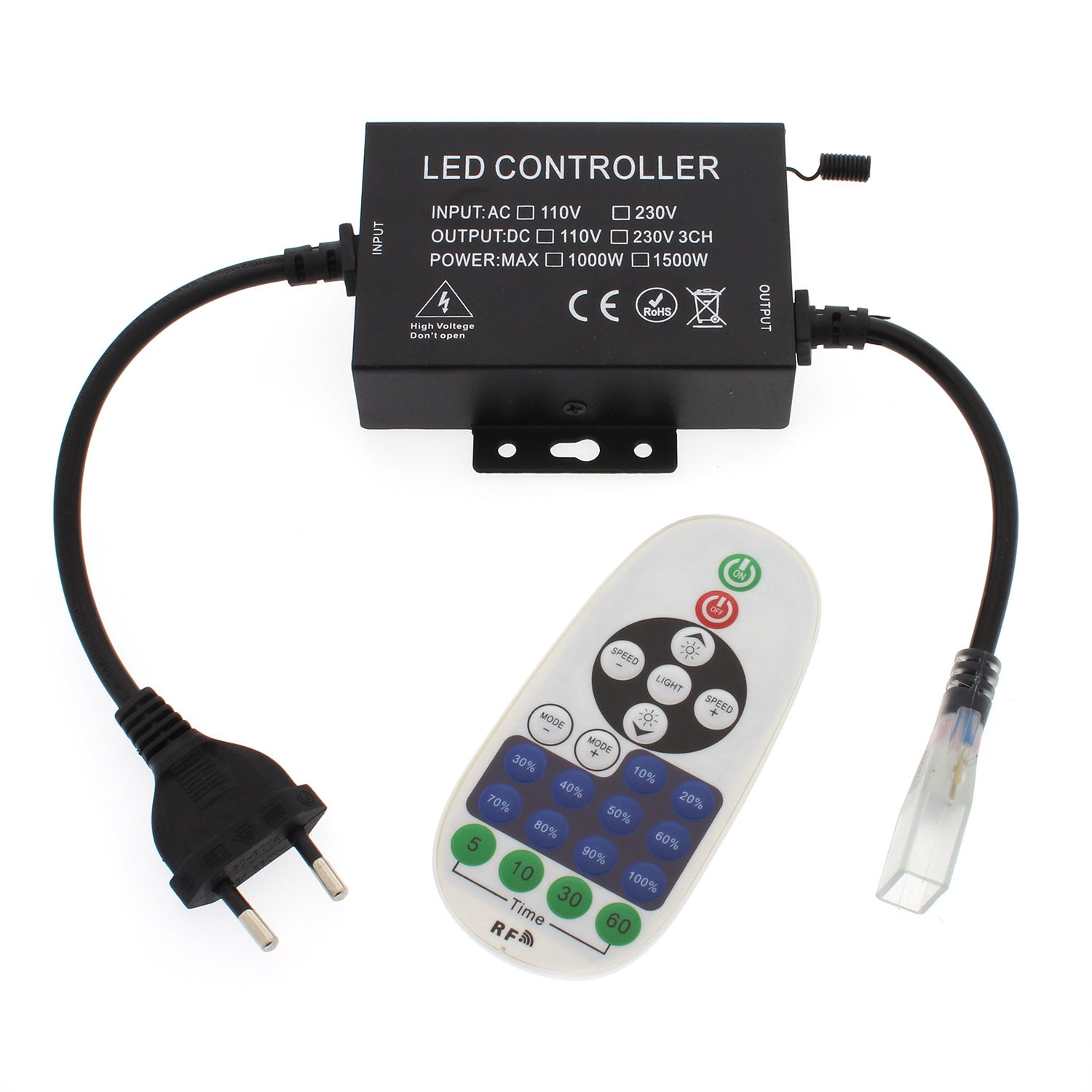 Controlador Dimmer Rf Tira Led 220v Monocolor 1500w, Ip65_0