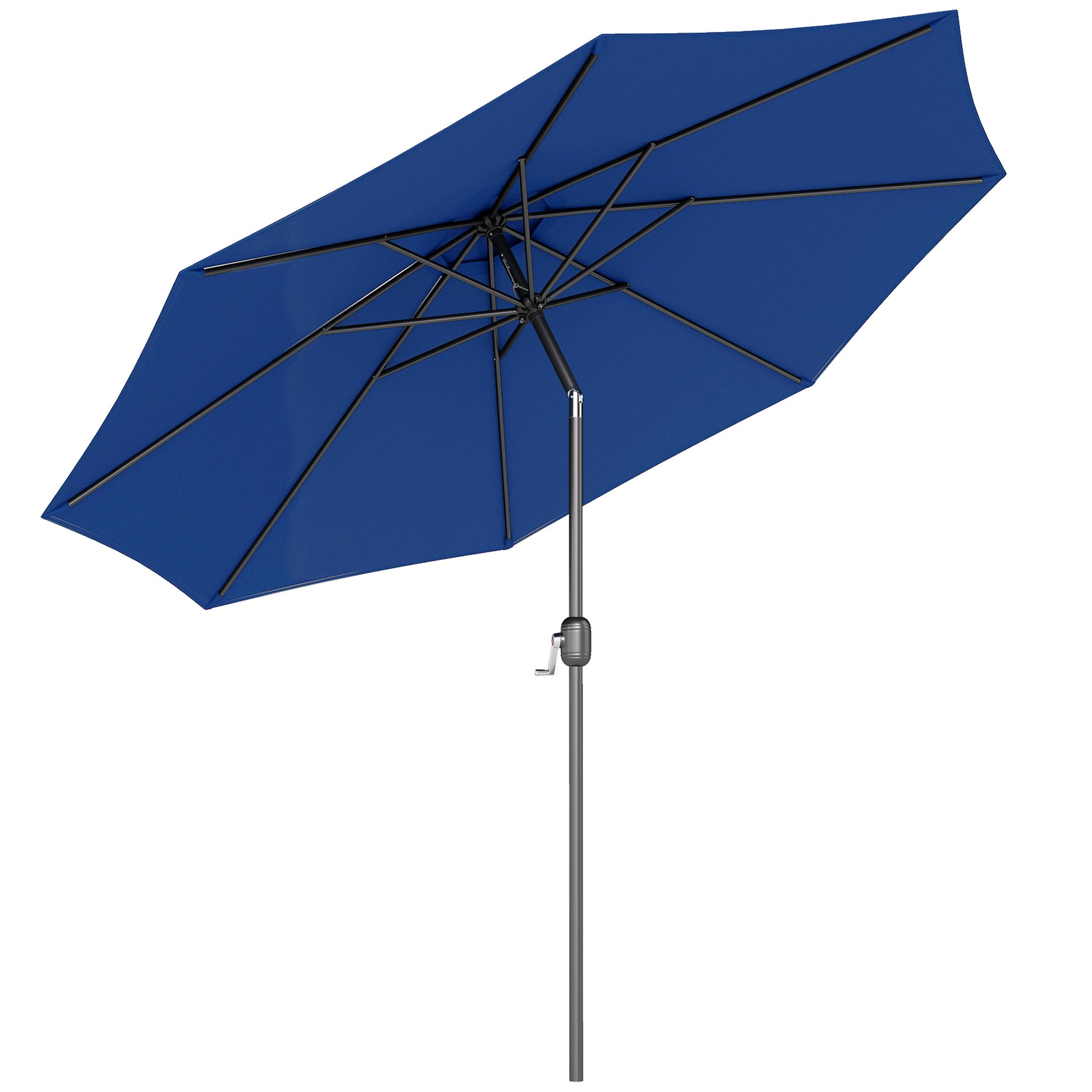 Outsunny Sombrilla De Jardín Ø295x250 Cm Con Manivela E Inclinación Azul_0