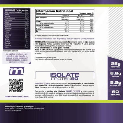 Isolate 90 Cfm - 1,8 Kg - Chocolate Con Leche - Aumenta La Masa Muscular - Masmusculo_5