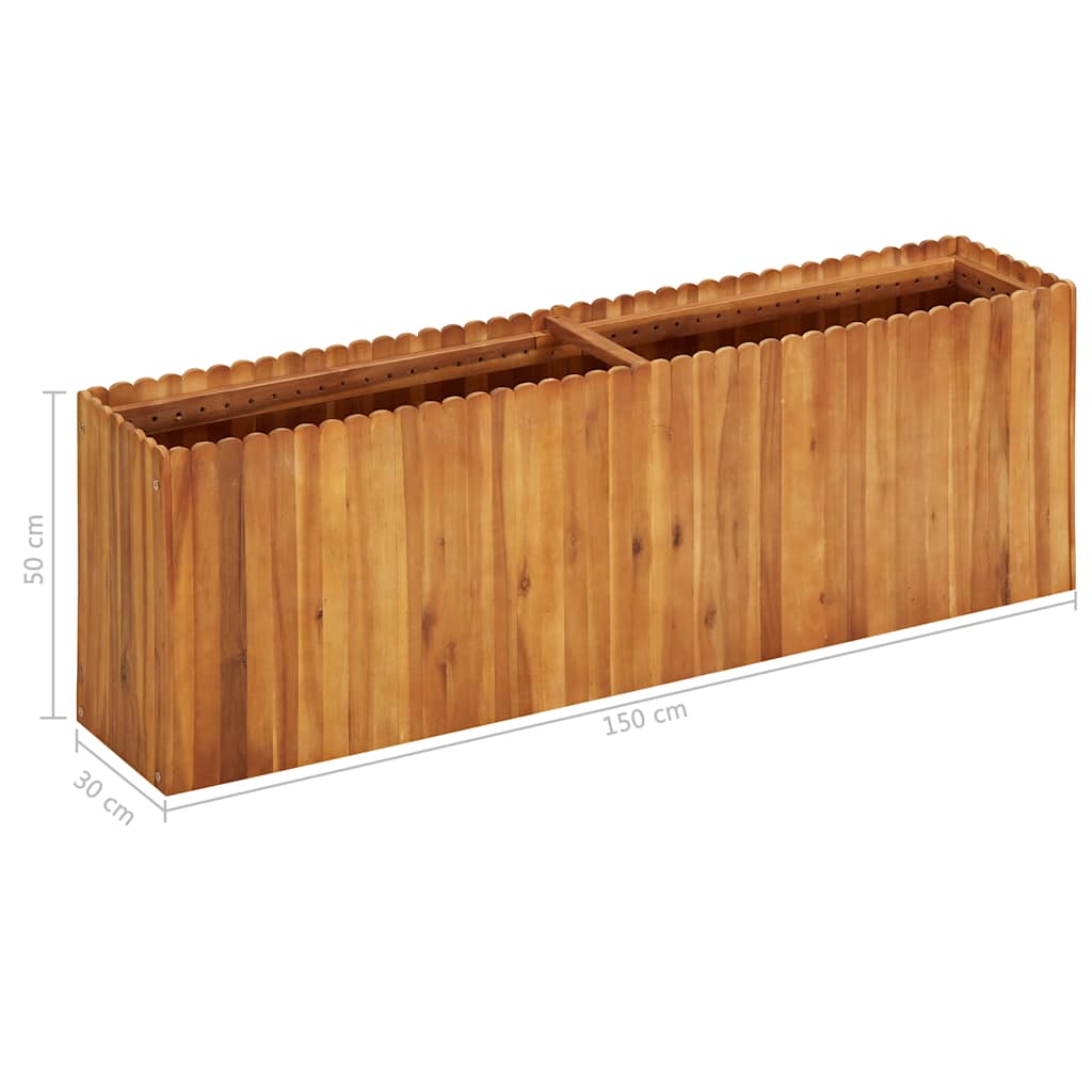 Arriate De Madera Maciza De Acacia 150x30x50 Cm_5