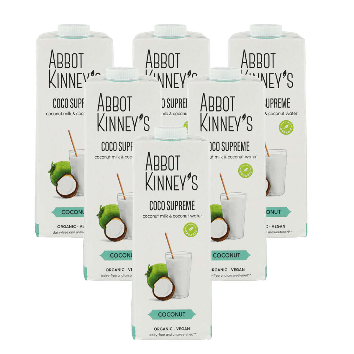 Embalagem de 6x Bebida Vegetal Supreme de Coco Bio Abbot Kinney 1L