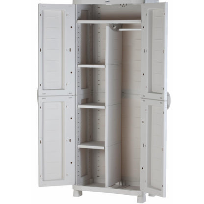 Armário de Vassouras 70 cm Space Saver Plastiken Bege
