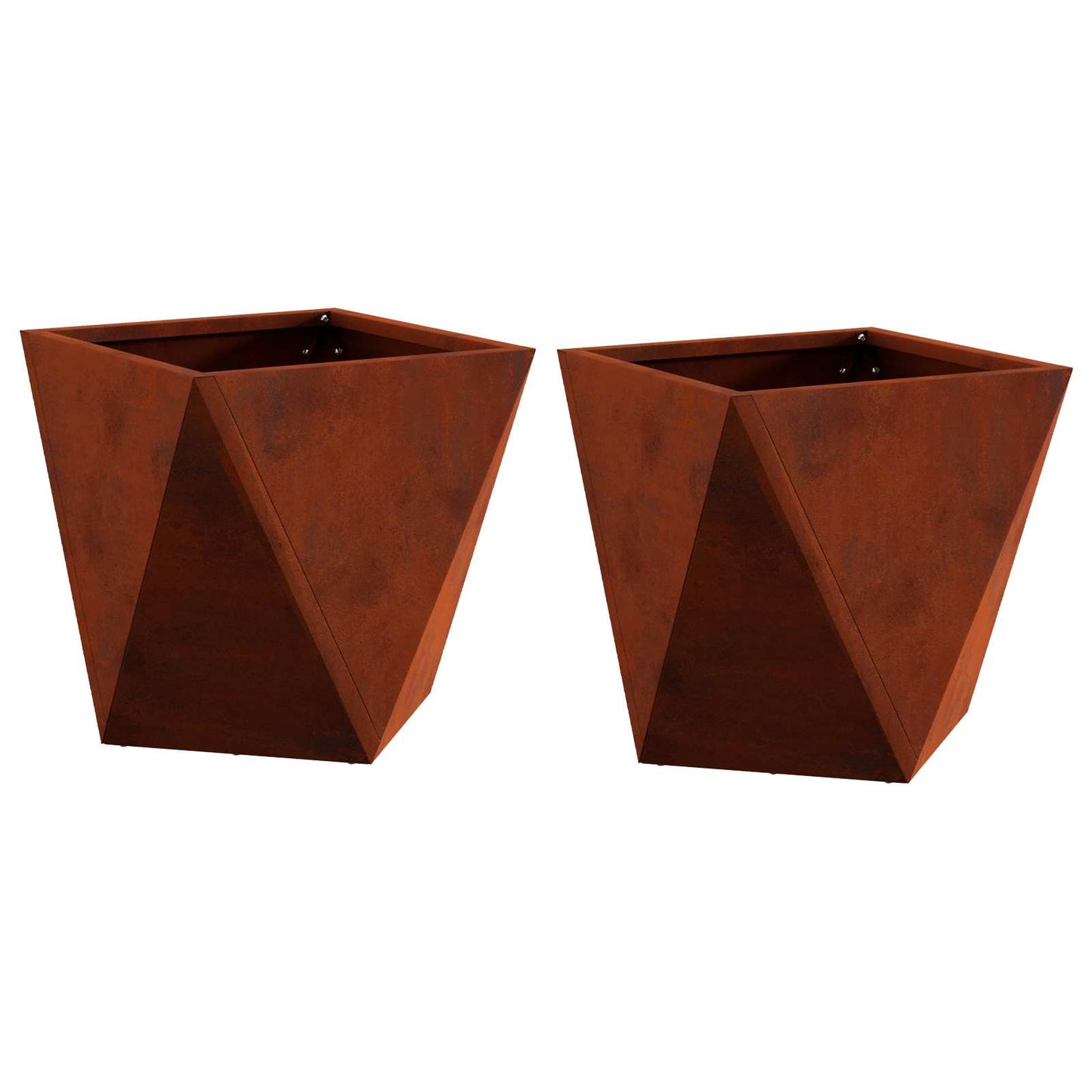 Jardinera 2 Pcs Oxidado 30 X 30 X 30 Cm Acero Autopatinable_0