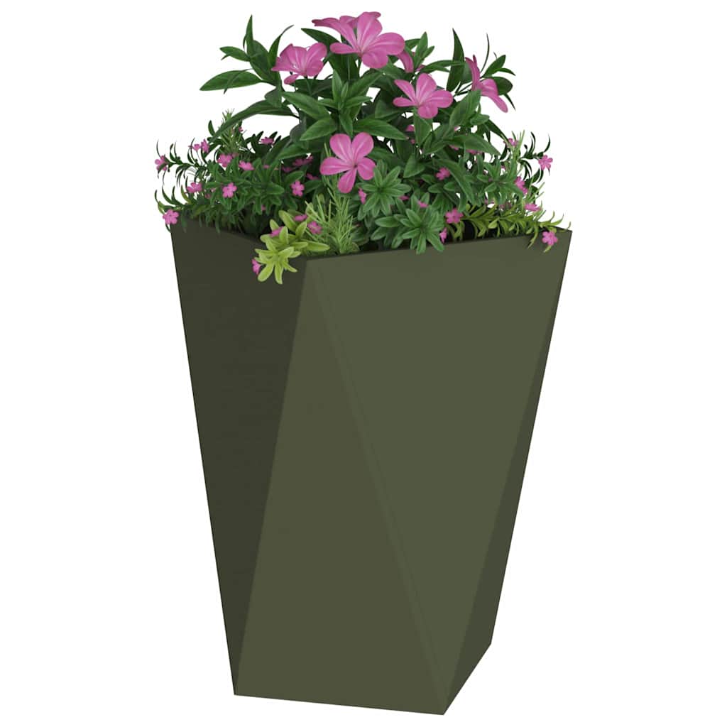 Jardinera 2 Uds. Verde Oliva 50 X 50 X 75 Cm Acero_2