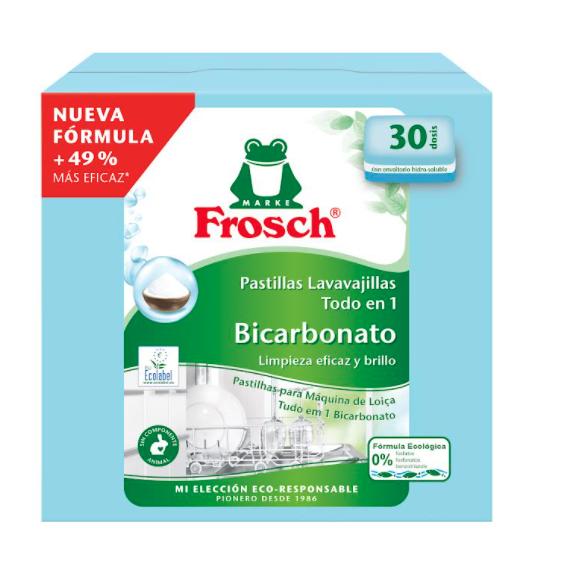 Embalagem de 8 pastilhas Frosch para máquina de lavar louça, 30 pastilhas