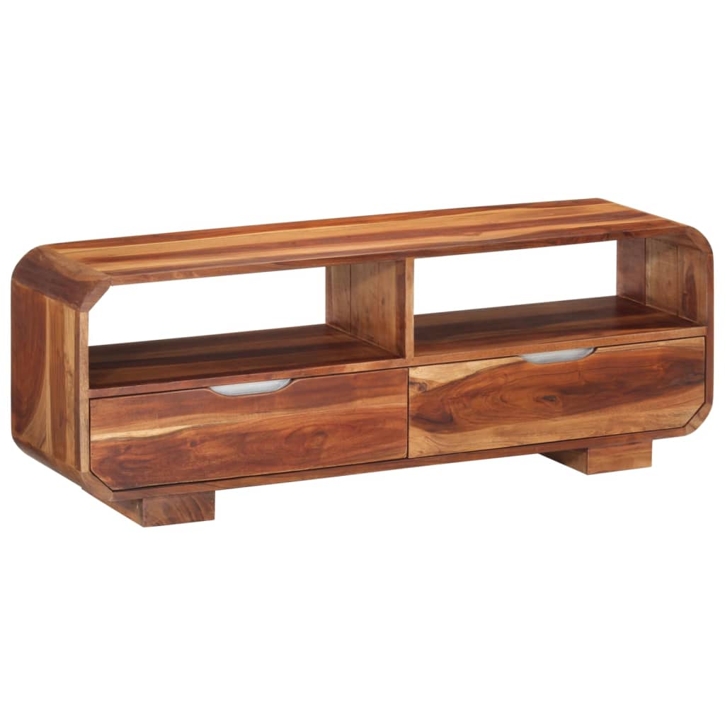 Mueble De Tv Madera Maciza De Acacia 110x30x40 Cm_0