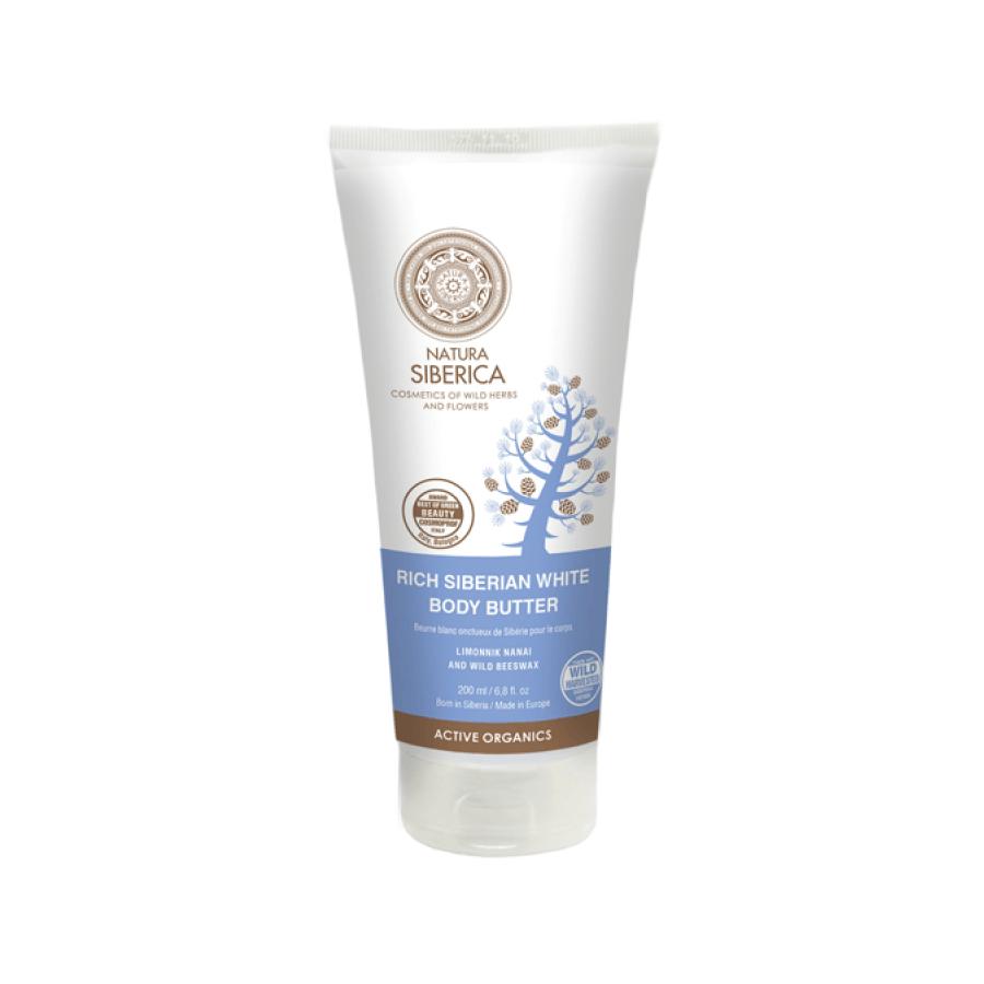 Óleo corporal anticelulítico branco espesso da Sibéria Natura Sibérica 200 ml
