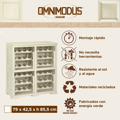 4 Estantería De Almacenamiento Modular Con Rejilla Para 48 Botellas Gris