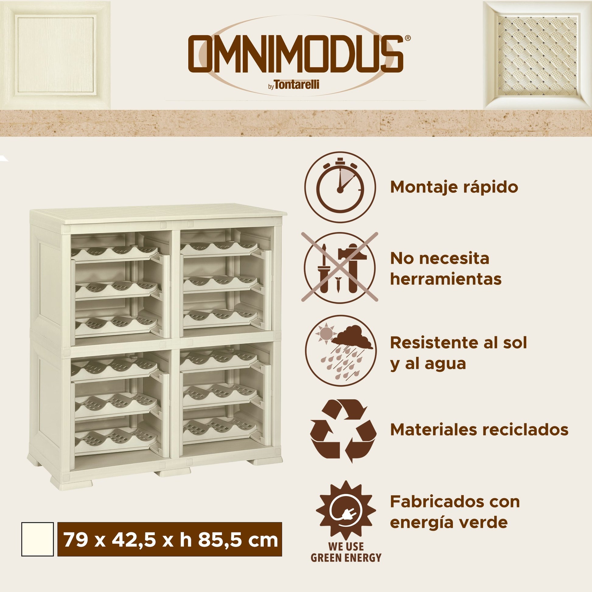 4 Estantería De Almacenamiento Modular Con Rejilla Para 48 Botellas Gris_1