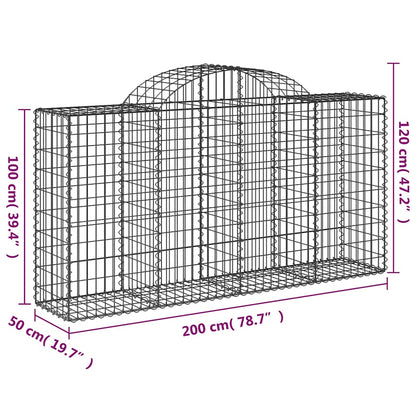 Cestas De Gaviones 18 Uds Forma De Arco Hierro 200x50x100/120cm_5