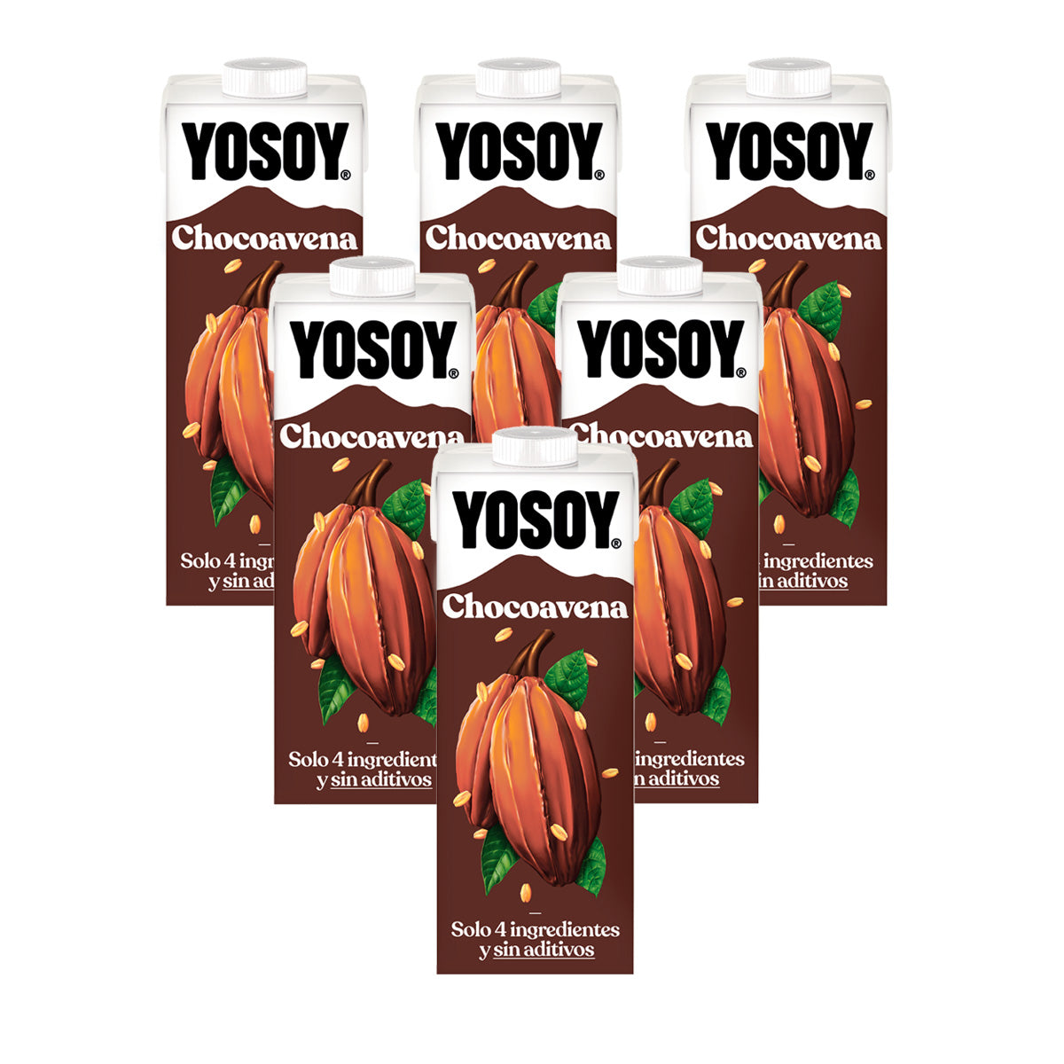 Pack de 6 bebidas de aveia e chocolate Yosoy 1L