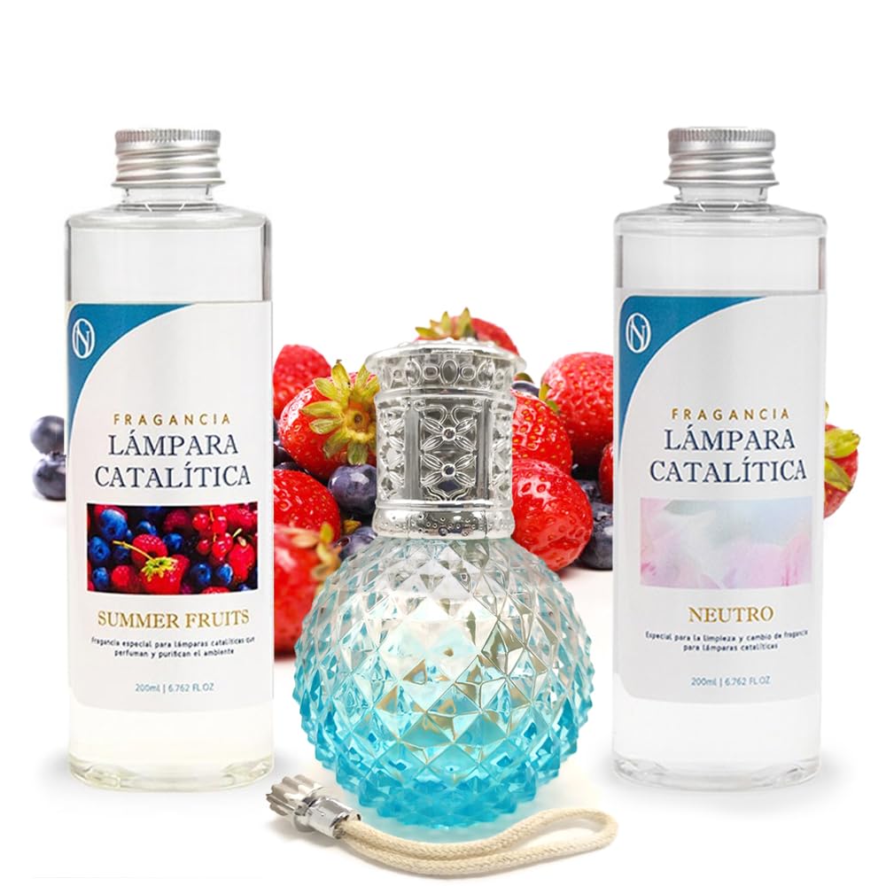 Pack Ahorro Lámpara Catalítica Blue Diamonds + Fragancia Summer Fruits 500ml + Limpiador Neutro 200ml + Mecha Repuesto_0