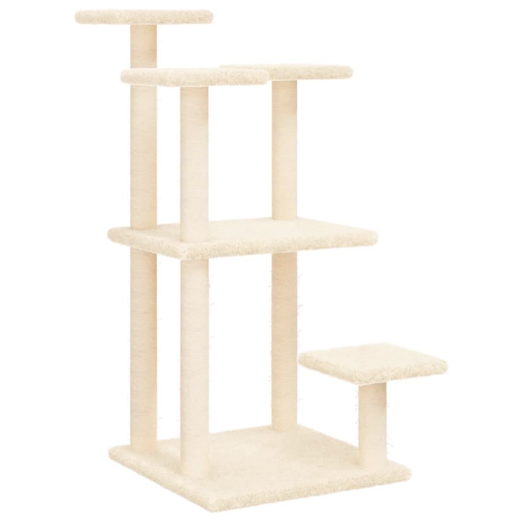 Vidaxl Postes Rascadores Para Gatos Con Plataformas Crema 98,5 Cm_0