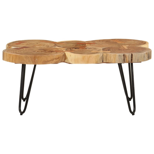 Mesa De Centro 6 Troncos Madera Maciza Acacia 36 Cm_0