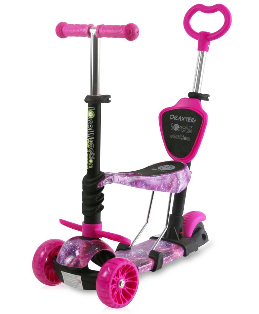 Patinete Evolutivo Con Asiento Y Mango Parental Draxter Plus Pink Galaxy_1