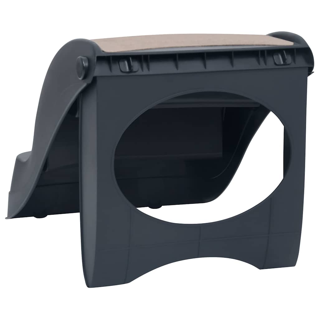 Escalera Para Perros Plegable De 3 Peldaños Gris Oscuro_4