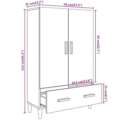 Aparador De Madera Contrachapada Gris Hormigón 70x31x115 Cm / Vetonek_5