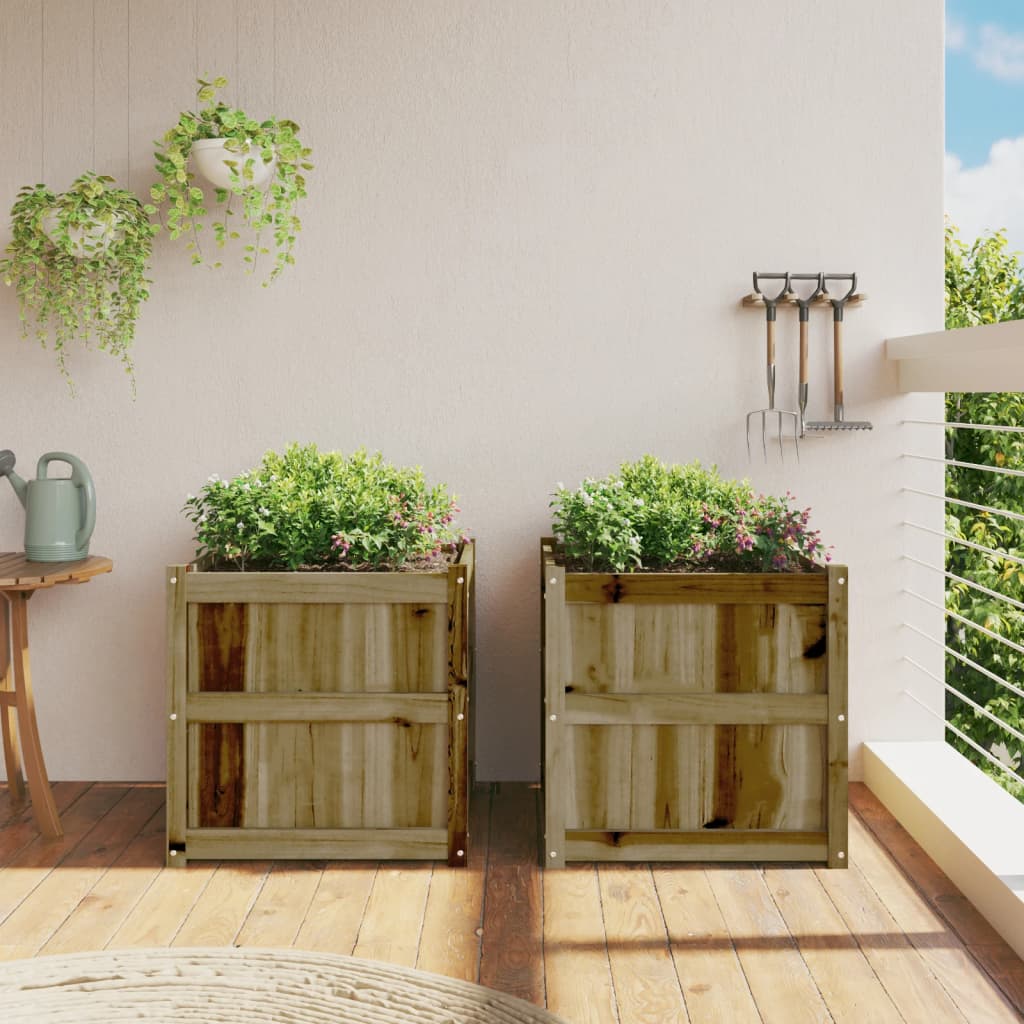 Jardineras De Exterior 2 Unidades Madera Impregnada De Pino_2