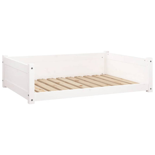 Vidaxl Cama Para Perros Madera Maciza De Pino Blanco 95,5x65,5x28 Cm_0