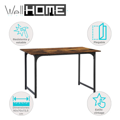 Well Home Mesa Plegable Y Extensible ''ibro'' De Diseño Vintage_1