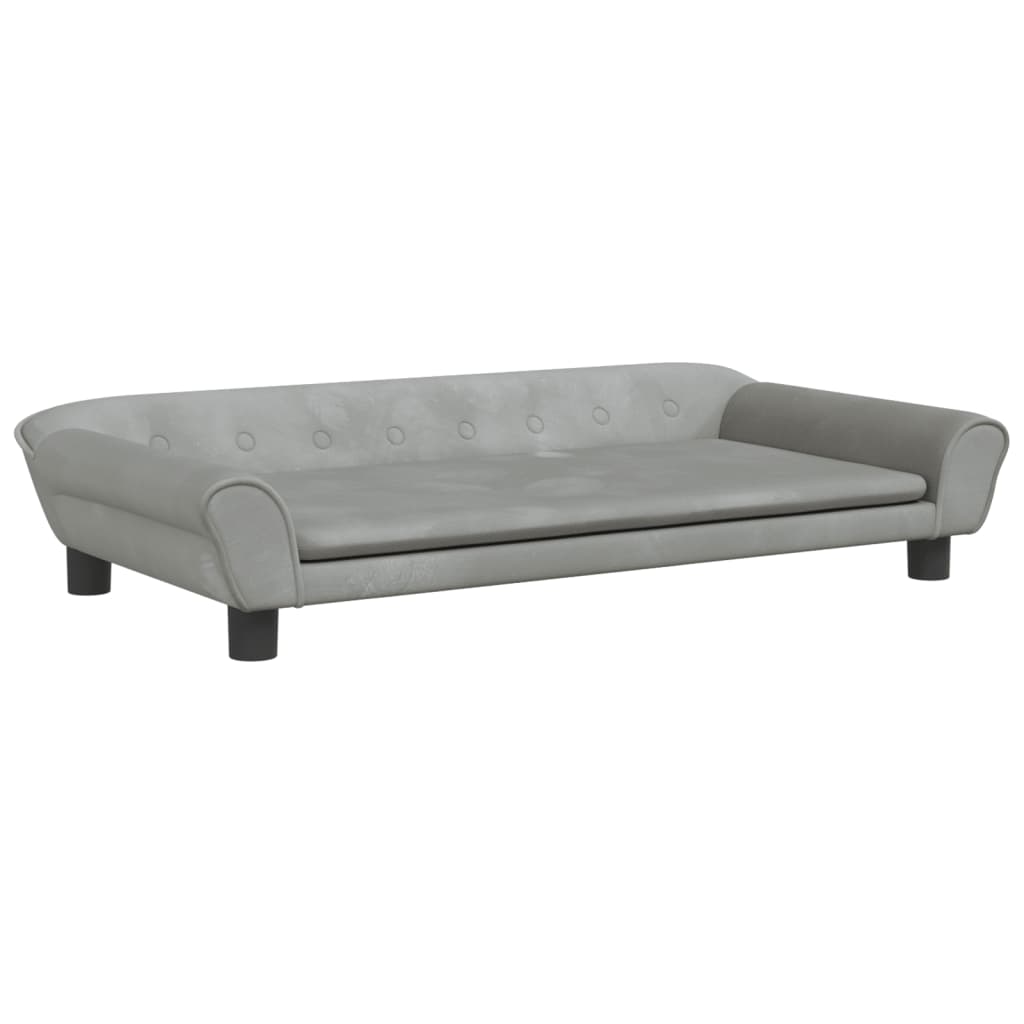 Cama Para Perros De Terciopelo Gris Claro 100x50x21 Cm / Vetonek_1