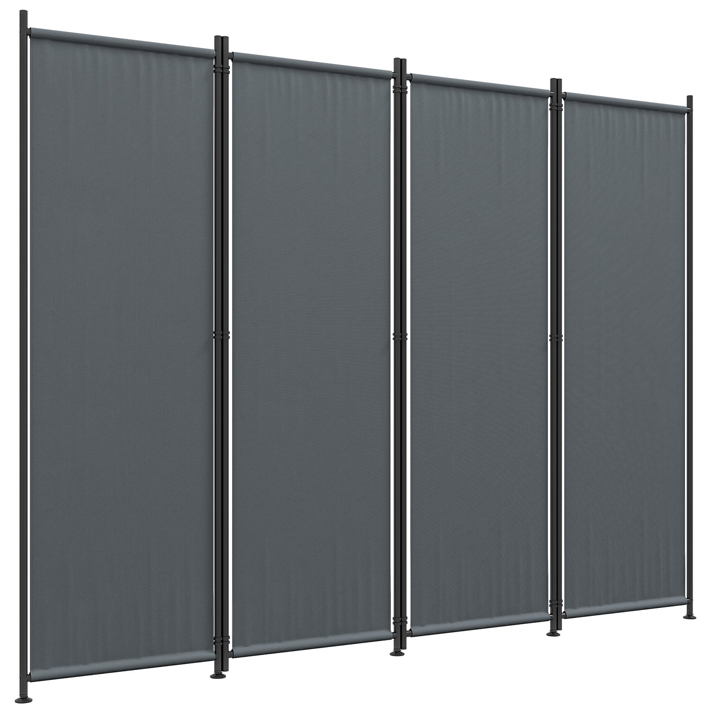 Outsunny Biombo Separador De Ambientes De 4 Paneles Plegable 223x170 Cm Gris_0