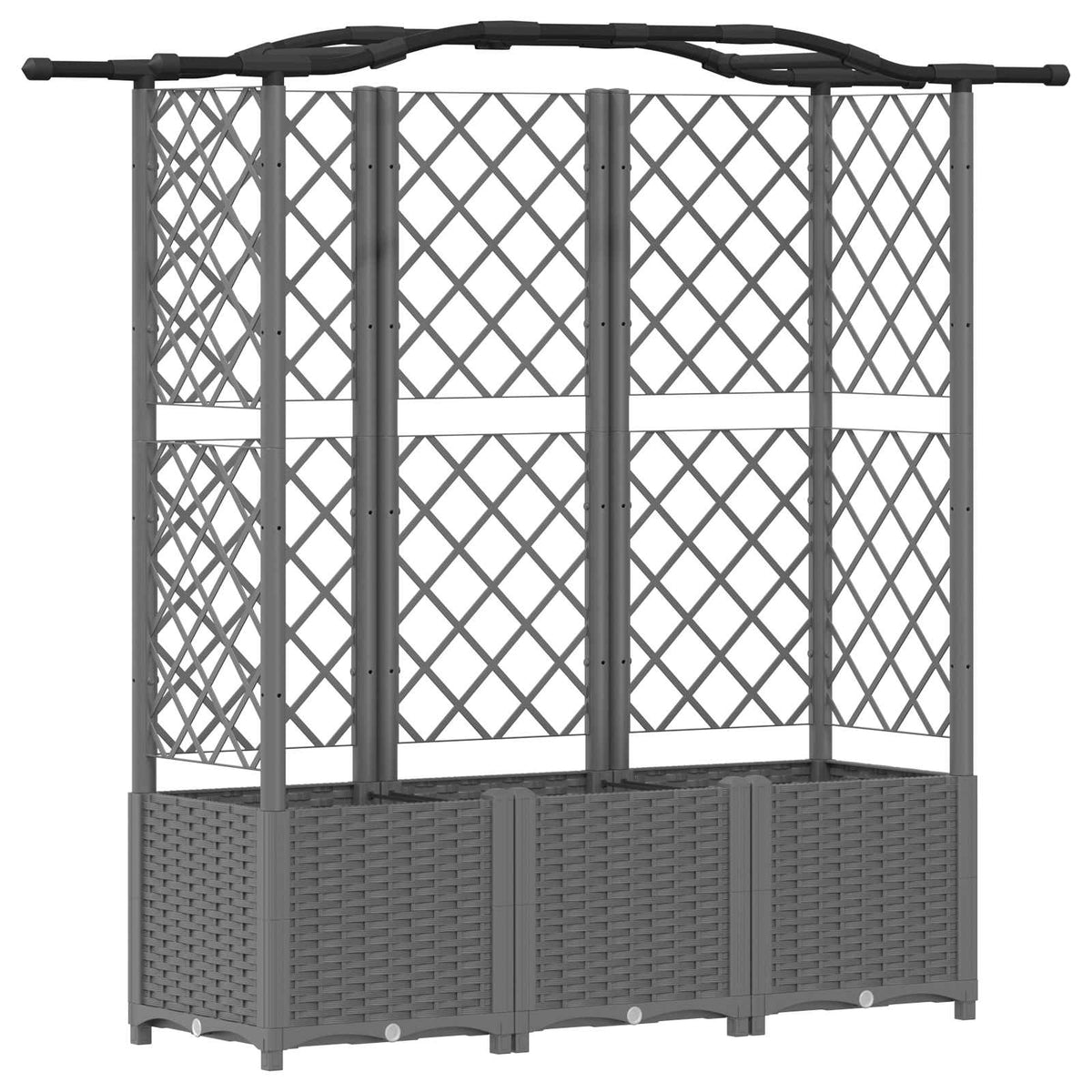 Cama Elevada Con Trellis Y Techo Gris Claro 163 X 40 X 138 Cm_0